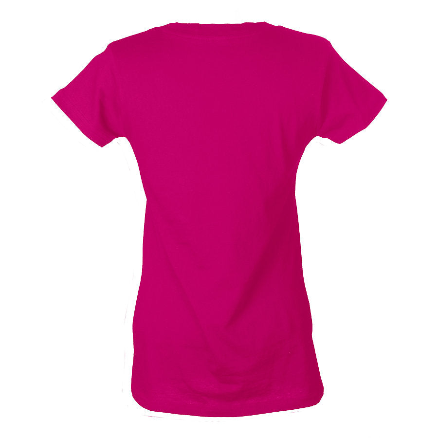 Women's Slim Fit Fine Jersey V-Neck - Fuchsia