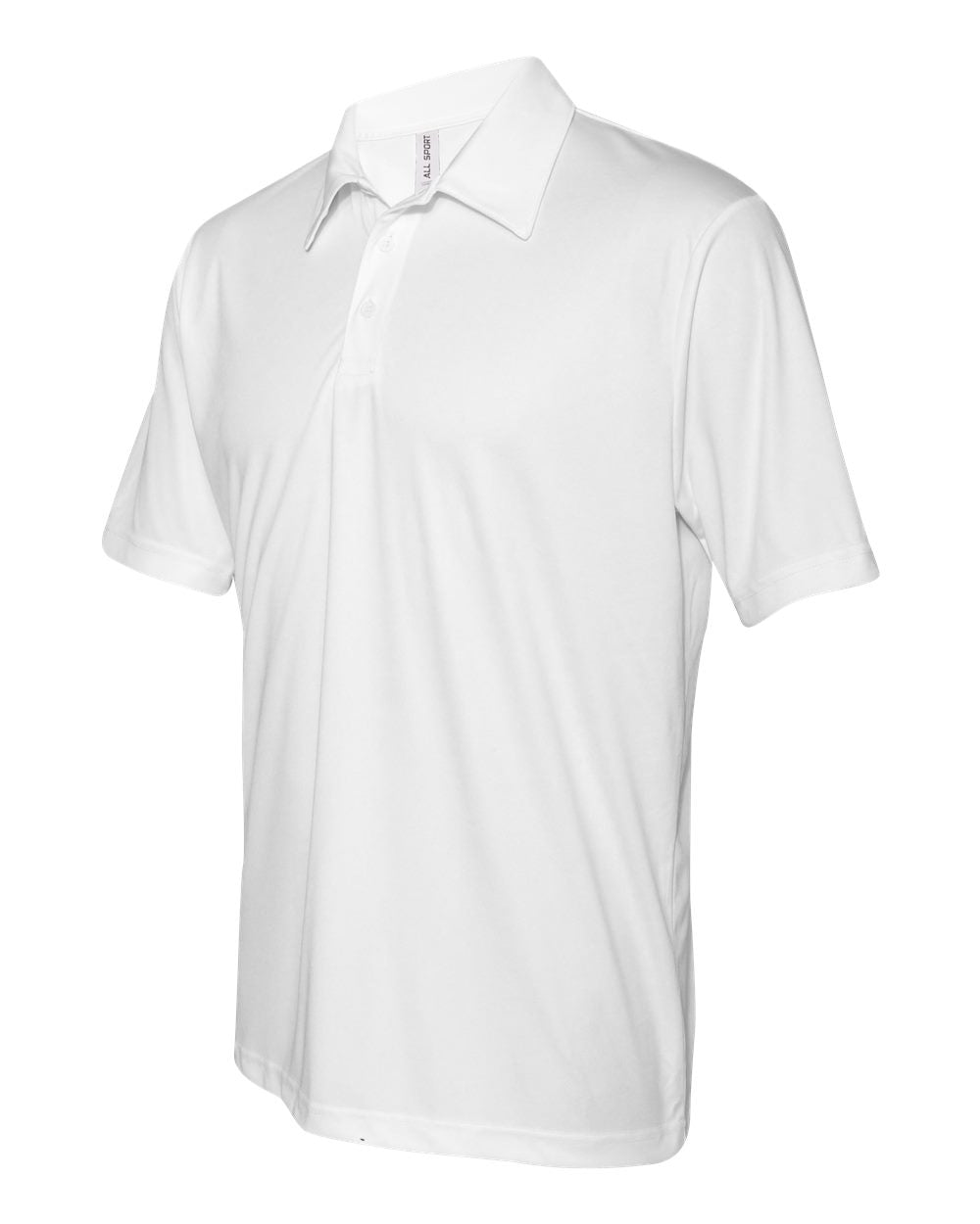 Unisex Performance Three-Button Mesh Polo - White