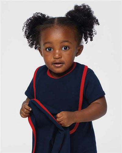 Rabbit Skins 1004 Navy/ Red — on model front