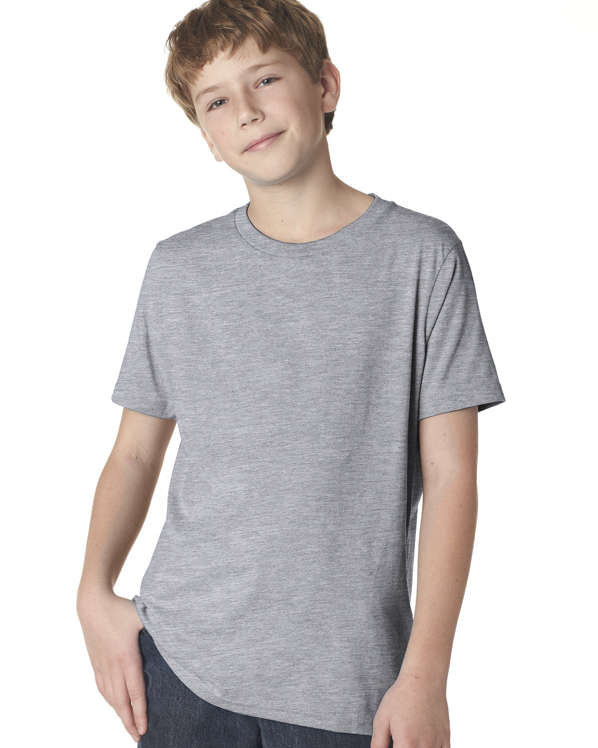 Youth Cotton Crew - Heather Gray