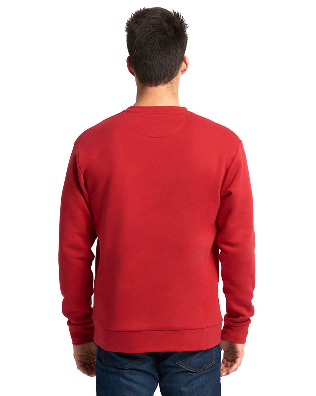 Unisex Long-Sleeve Crew with Pocket - Red