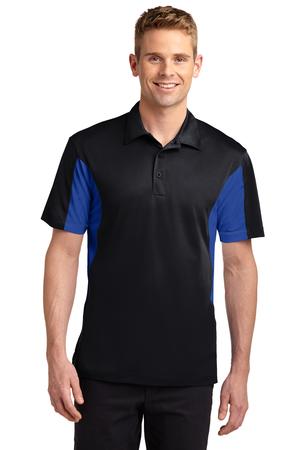 Men's Side Blocked Micropique Sport-Wick Polo - Black / True Royal