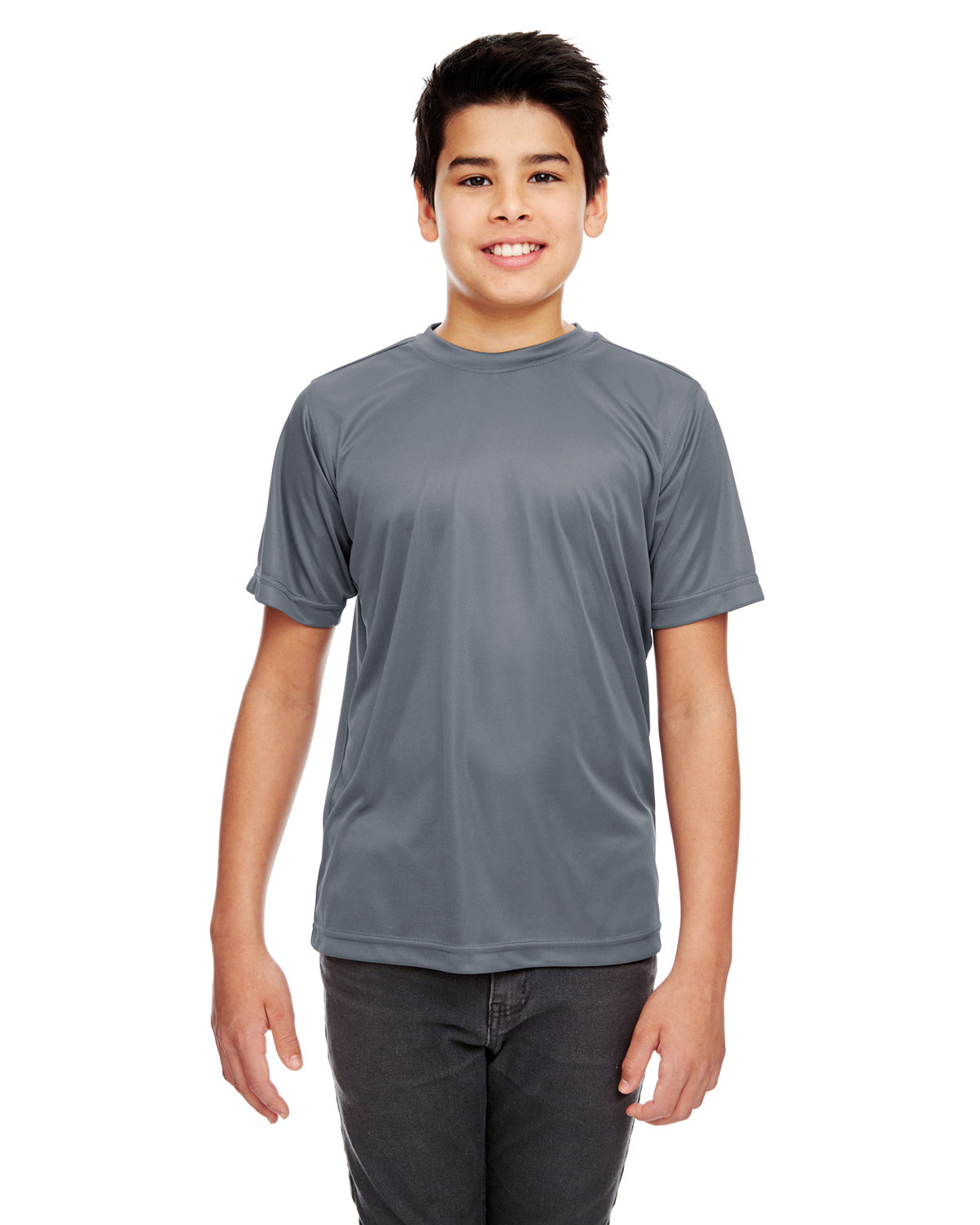 Youth Cool & Dry Sport Performance Interlock T-Shirt - Charcoal