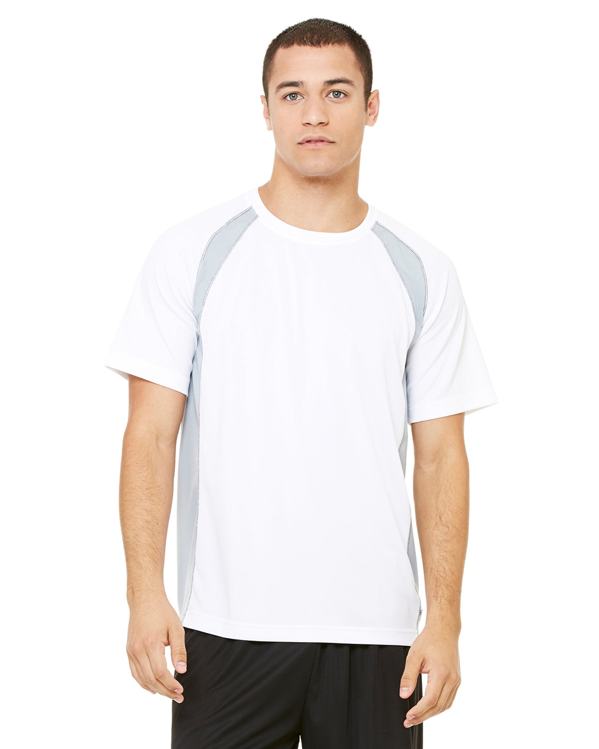 Unisex Colorblocked Short-Sleeve T-Shirt - White / Gray / Slate