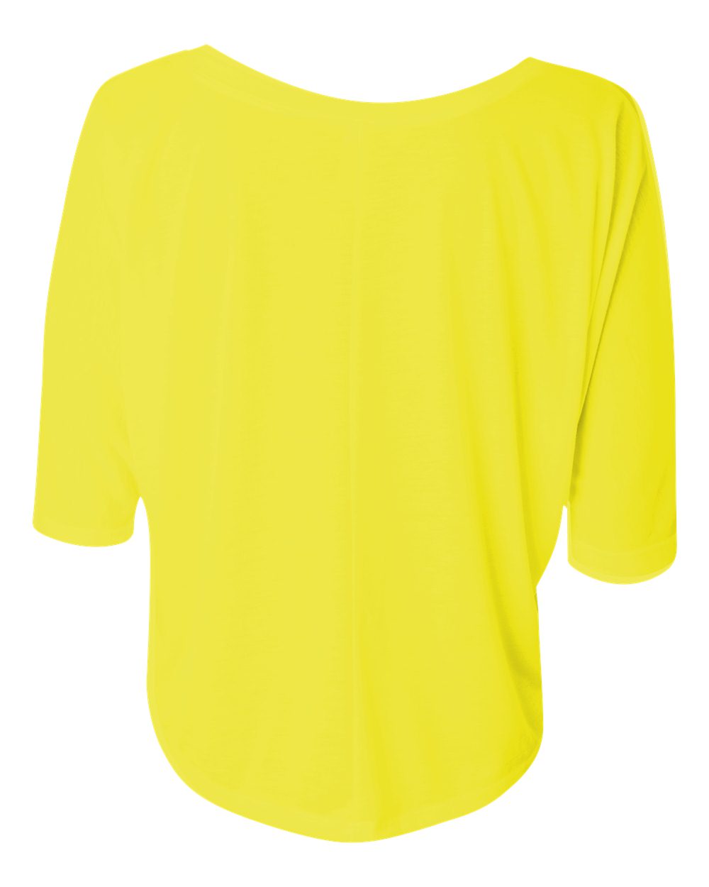 Women's Flowy Boxy Half-Sleeve V-Neck T-Shirt - Neon Yellow