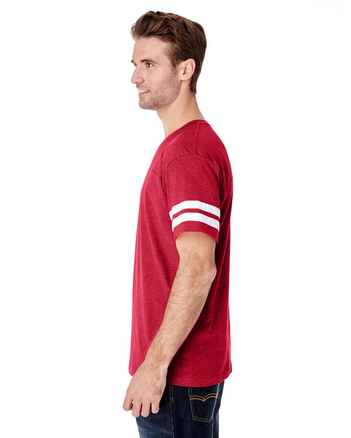 Men's Football T-Shirt - Vintage Red / Blend White
