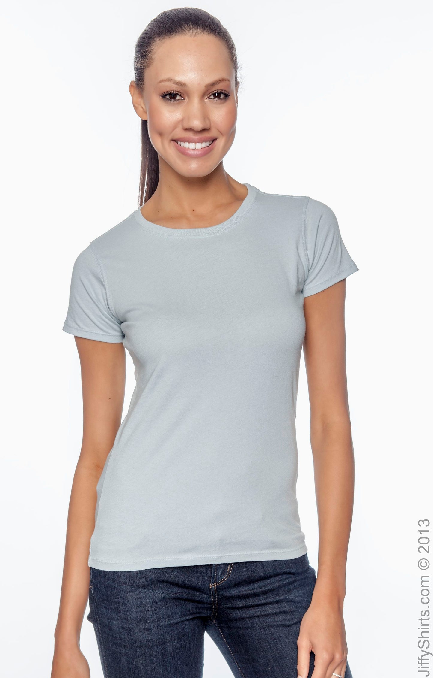 Women's 100% Organic Cotton Classic Short-Sleeve T-Shirt - Sky