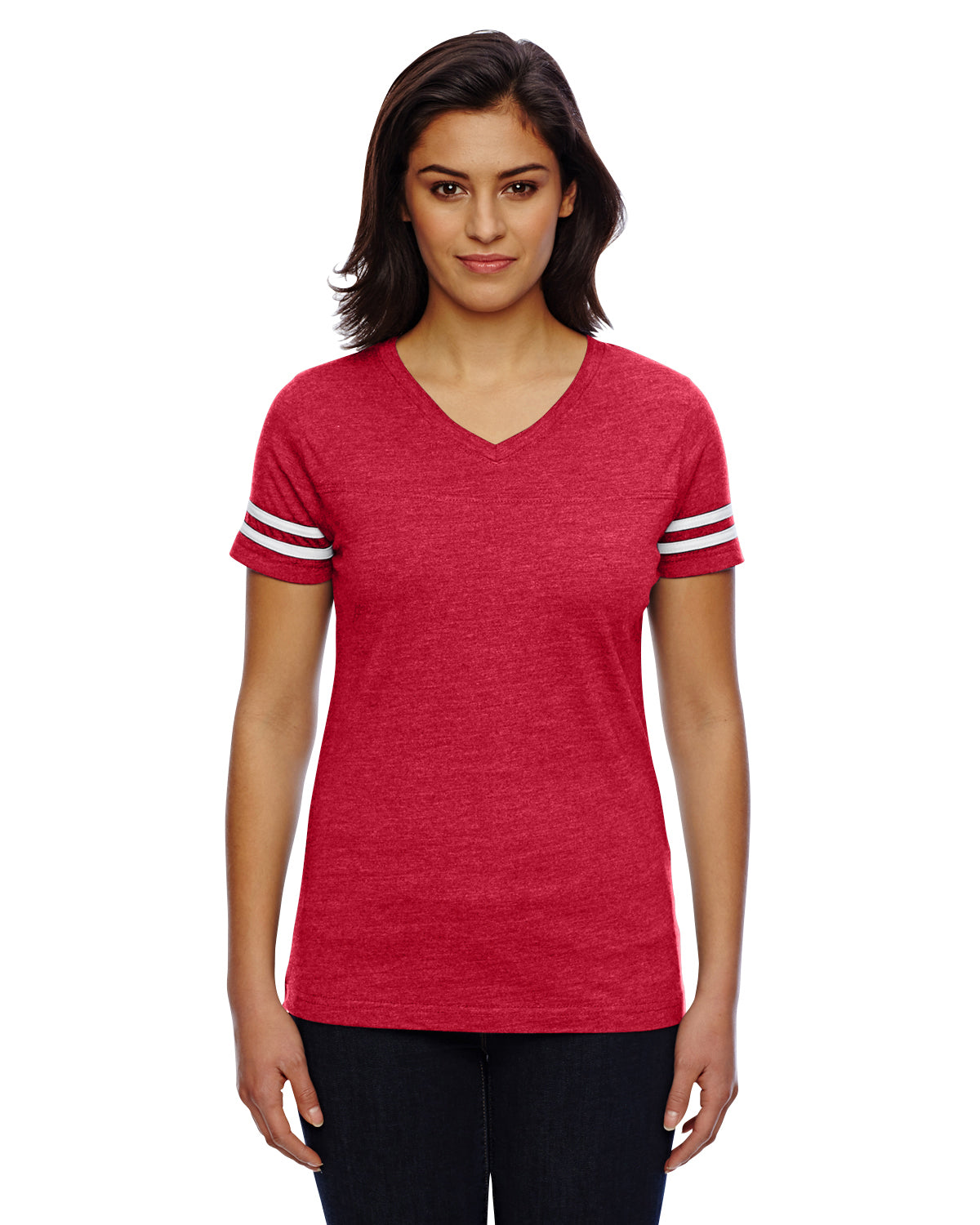 Women's Football T-Shirt - Vintage Red / Blend White