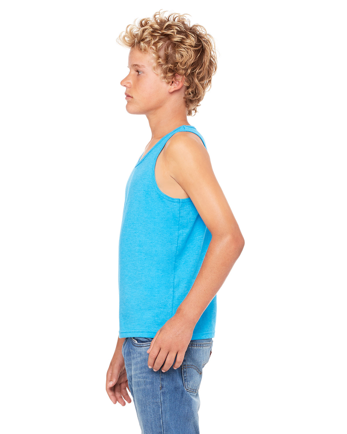 Youth Jersey Tank - Neon Blue