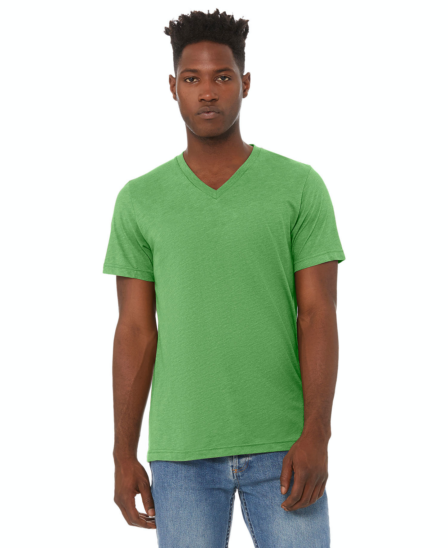 Unisex Triblend V-Neck T-Shirt - Green Triblend