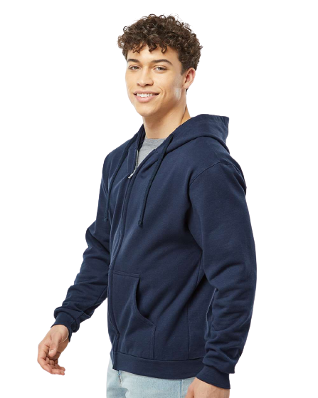 Unisex Fleece Zip Hoodie - Navy