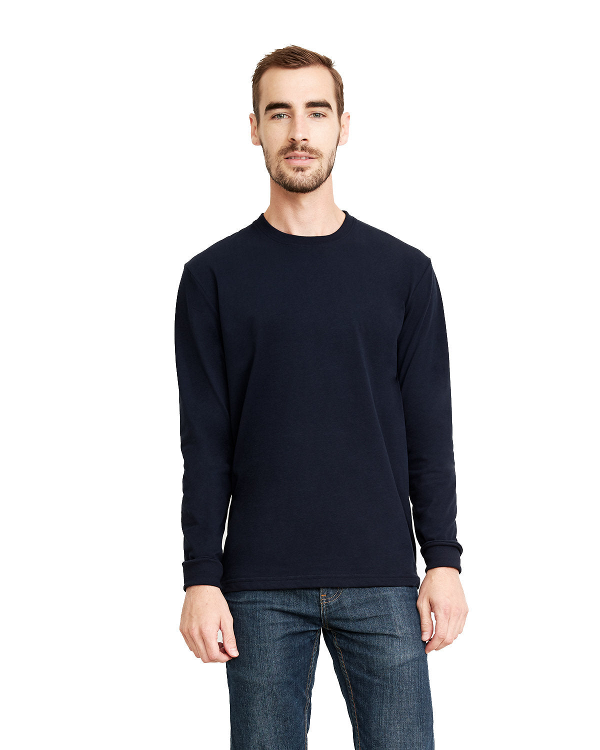 Unisex Sueded Long-Sleeve Crew - Midnight Navy
