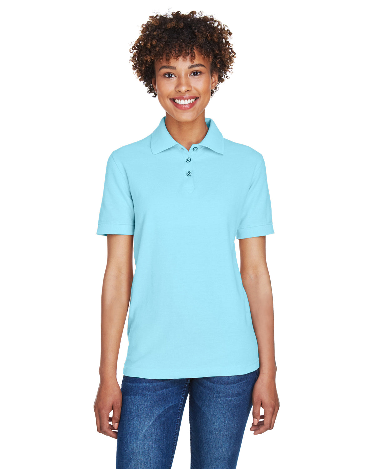Women's Whisper Piqué Polo - Baby Blue