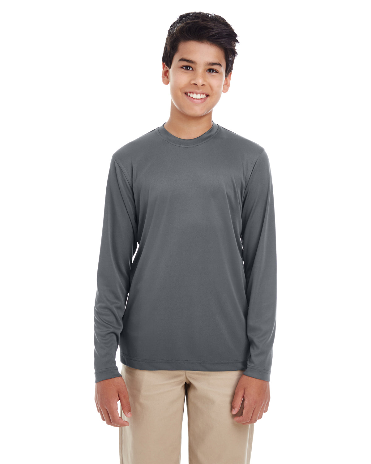 Youth Cool & Dry Performance Long-Sleeve Top - Charcoal