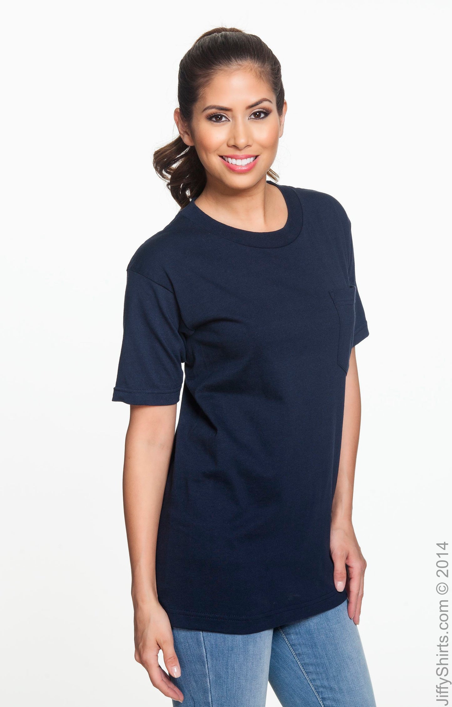 Unisex Cotton Pocket T-Shirt - Navy