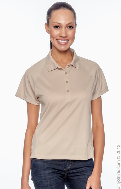 Women's Polytech Mesh Insert Polo - Stone