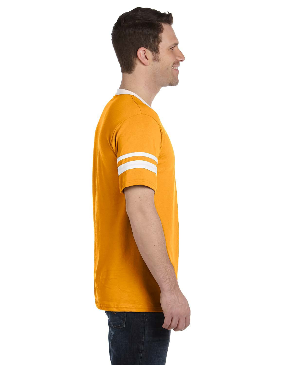 Unisex Sleeve Stripe Jersey - Gold / White