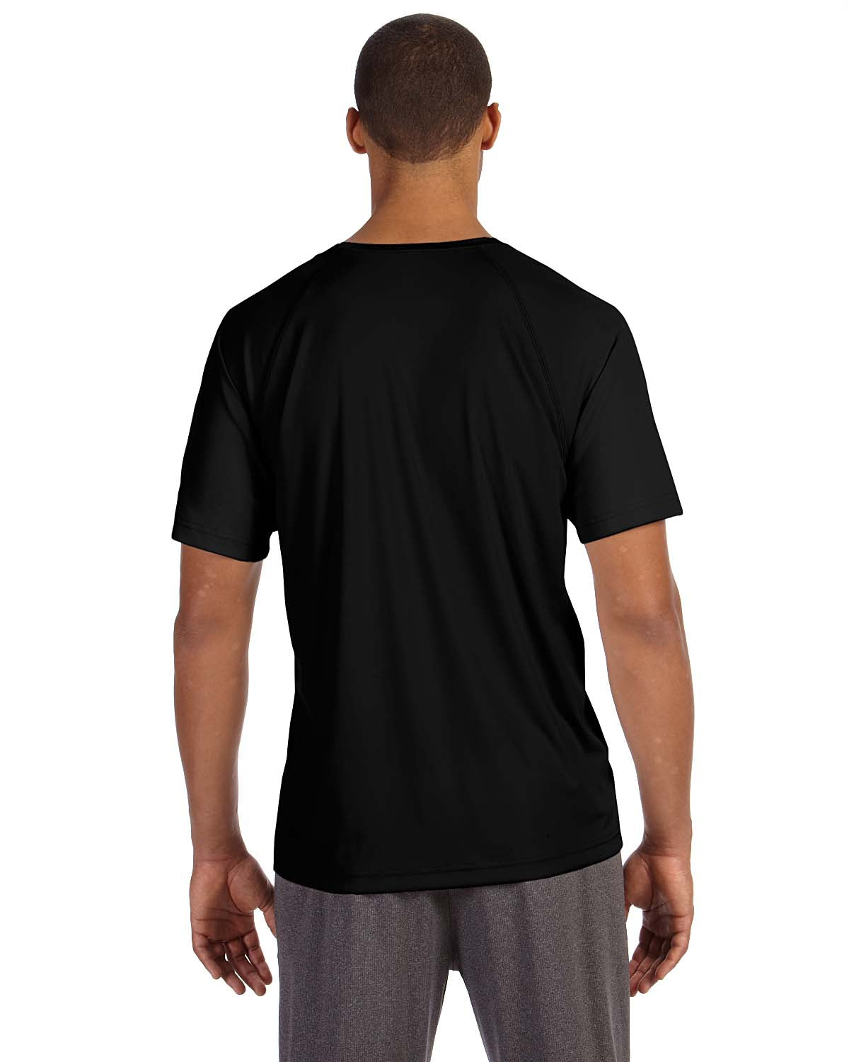 Unisex Performance Short-Sleeve Raglan T-Shirt - Black