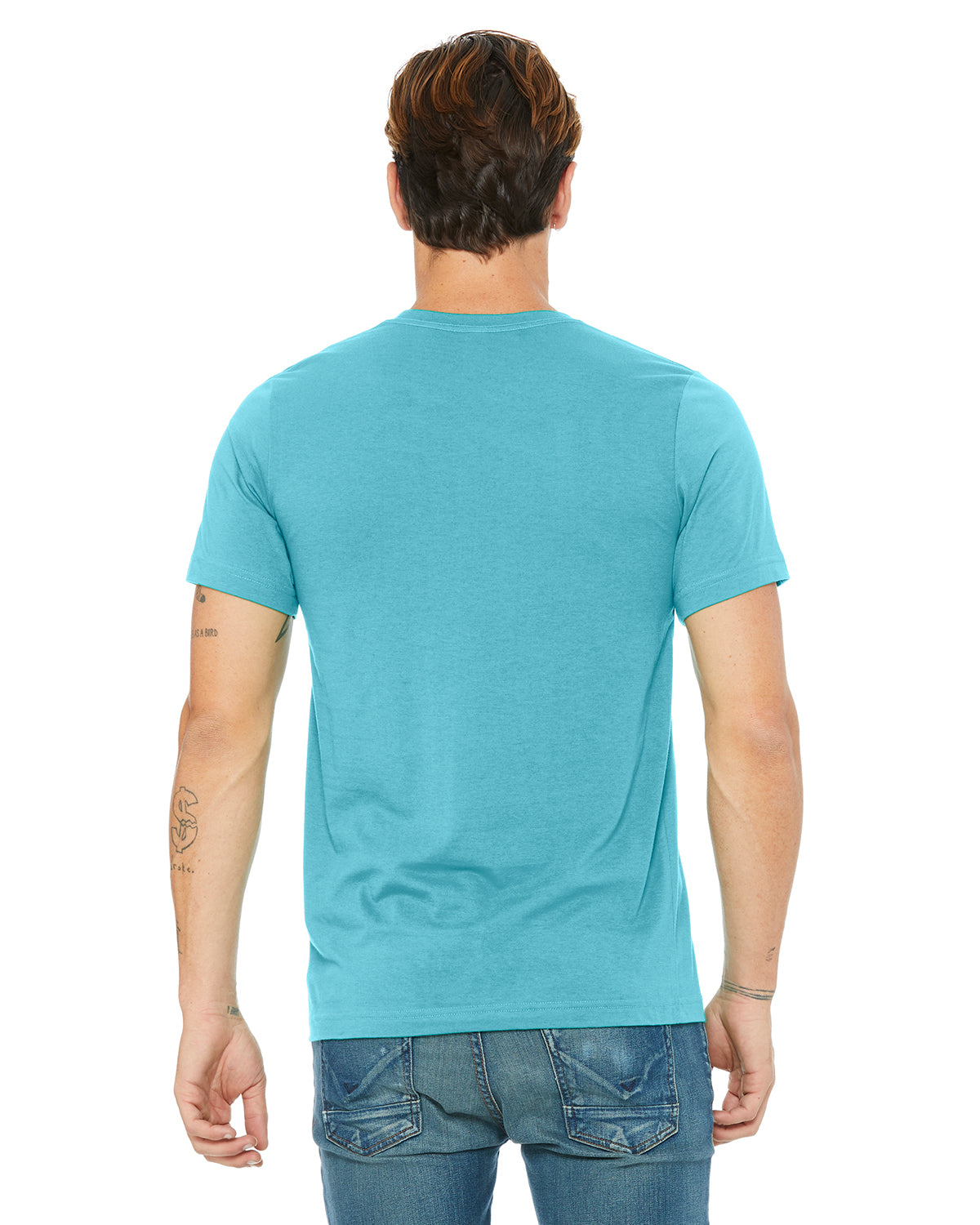 Unisex Poly-Cotton Short-Sleeve T-Shirt - Turquoise