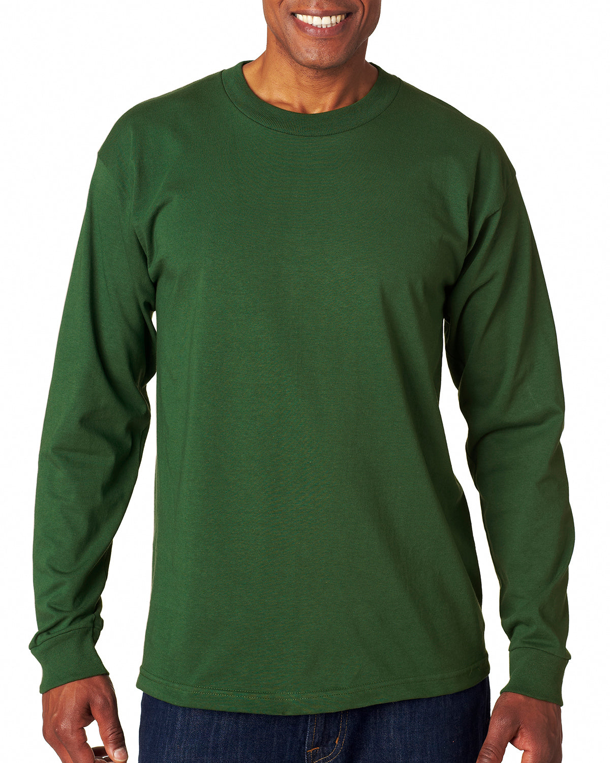 Unisex 100% Cotton Long Sleeve T-Shirt - Forest Green