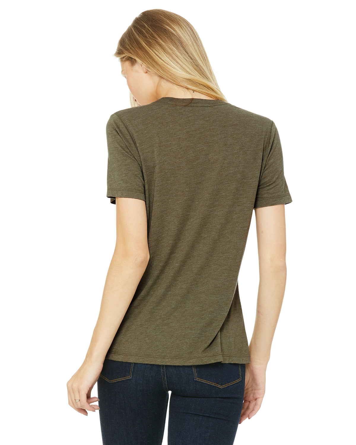 Women's Triblend Relaxed Jersey Short-Sleeve T-Shirt - Olive Triblend