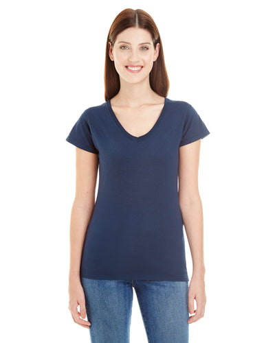 Women's Lightweight Fitted V-Neck T-Shirt - Navy
