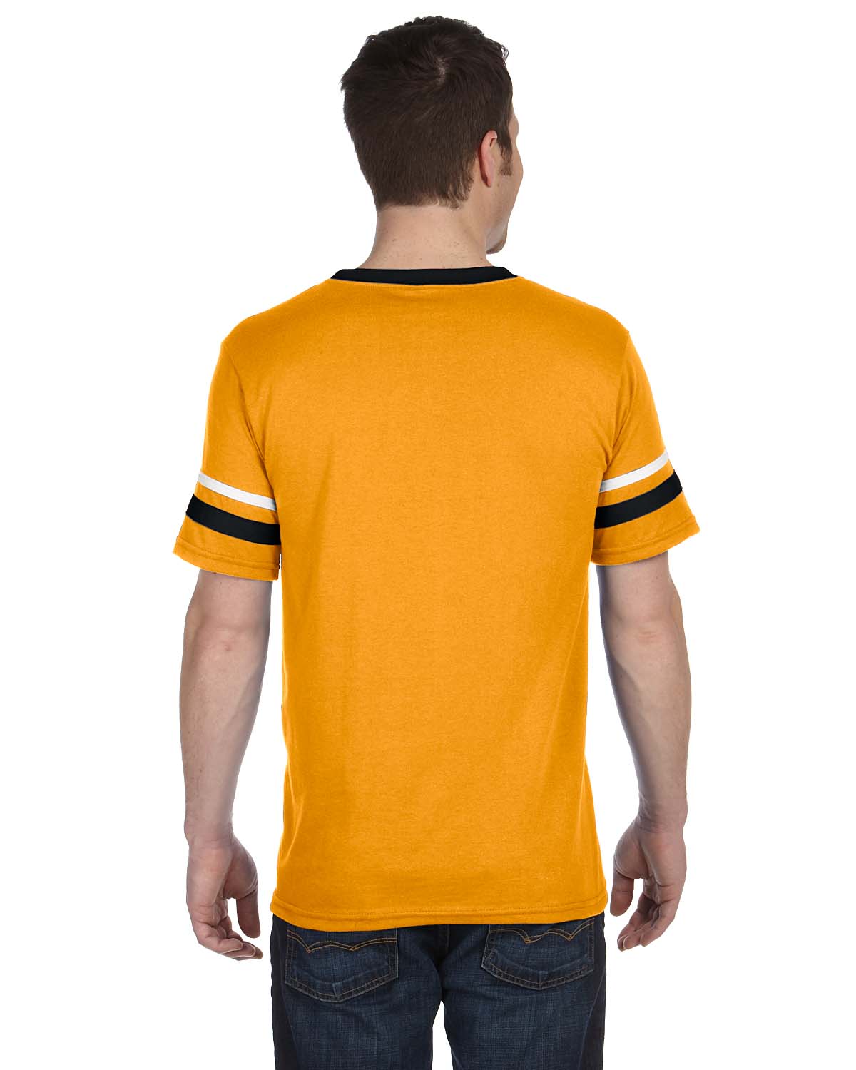 Unisex Sleeve Stripe Jersey - Gold / Black / White
