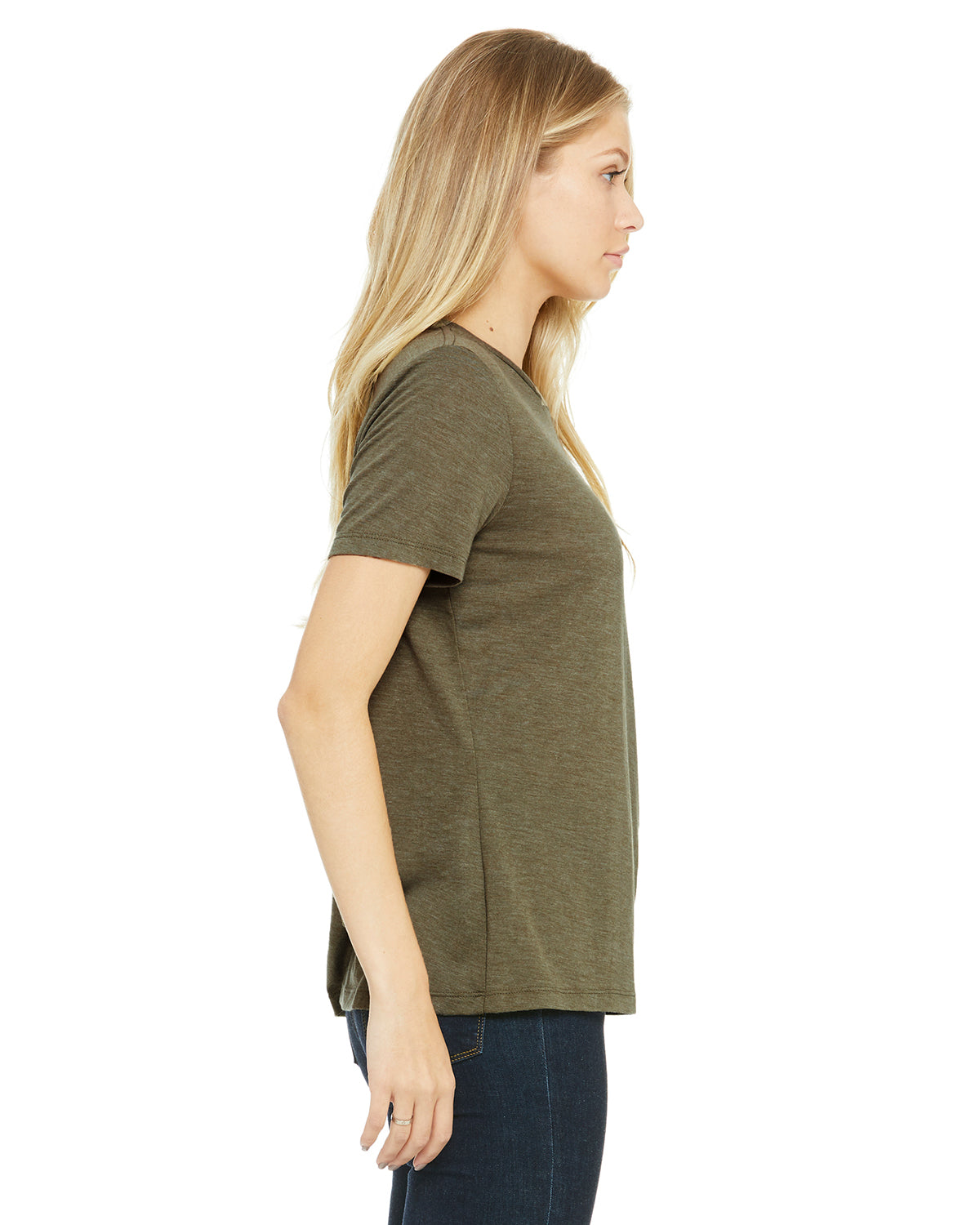 Women's Triblend Relaxed Jersey Short-Sleeve T-Shirt - Olive Triblend