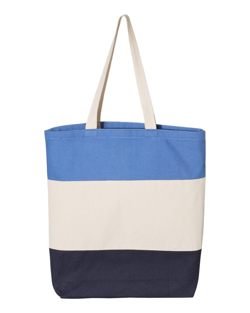 11L Tri-Color Tote - Navy / Natural / Carolina Blue