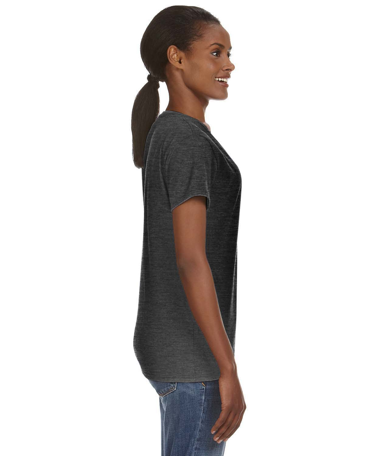 Women's Lightweight V-Neck T-Shirt - Heather Dark Gray