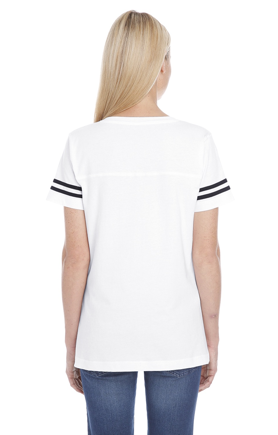 Women's Football T-Shirt - White / Black