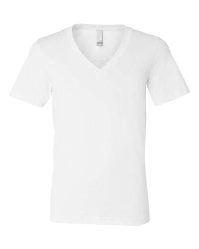 Unisex Deep V-Neck Jersey Tee - White