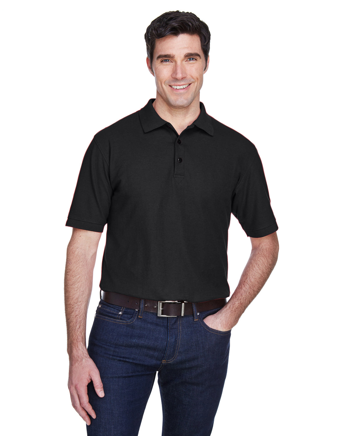 Men's Whisper Piqué Polo - Black