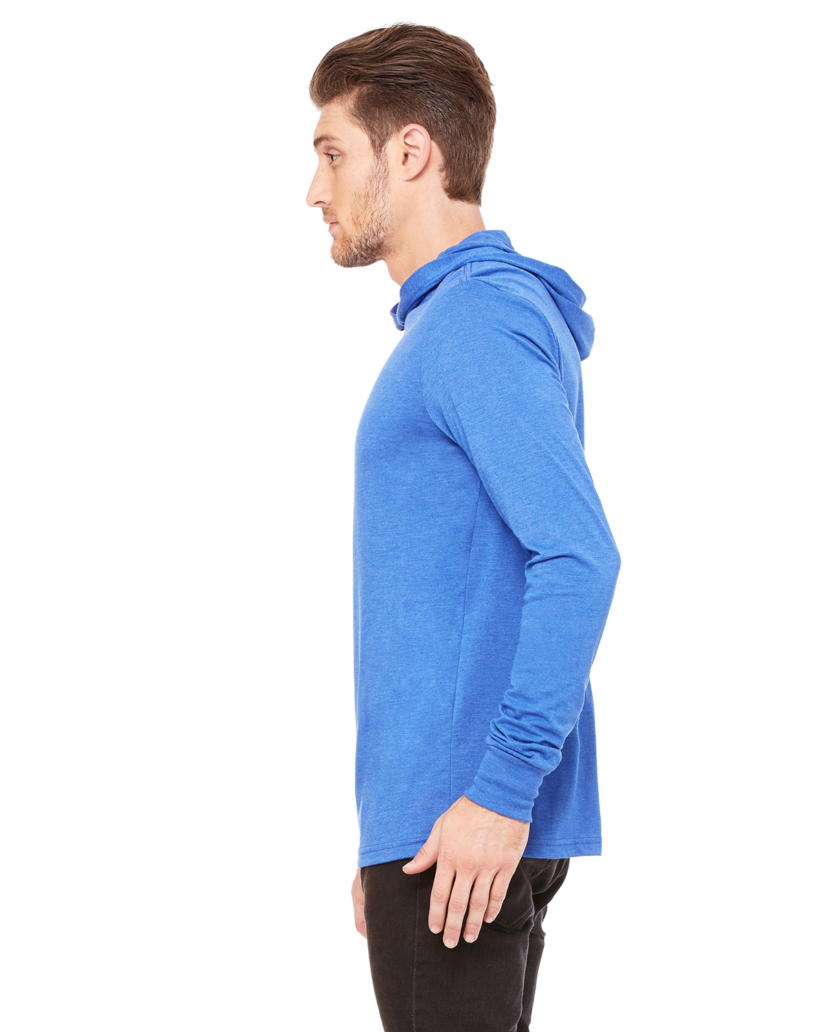 Unisex Jersey Long-Sleeve Hoodie - Heather True Royal