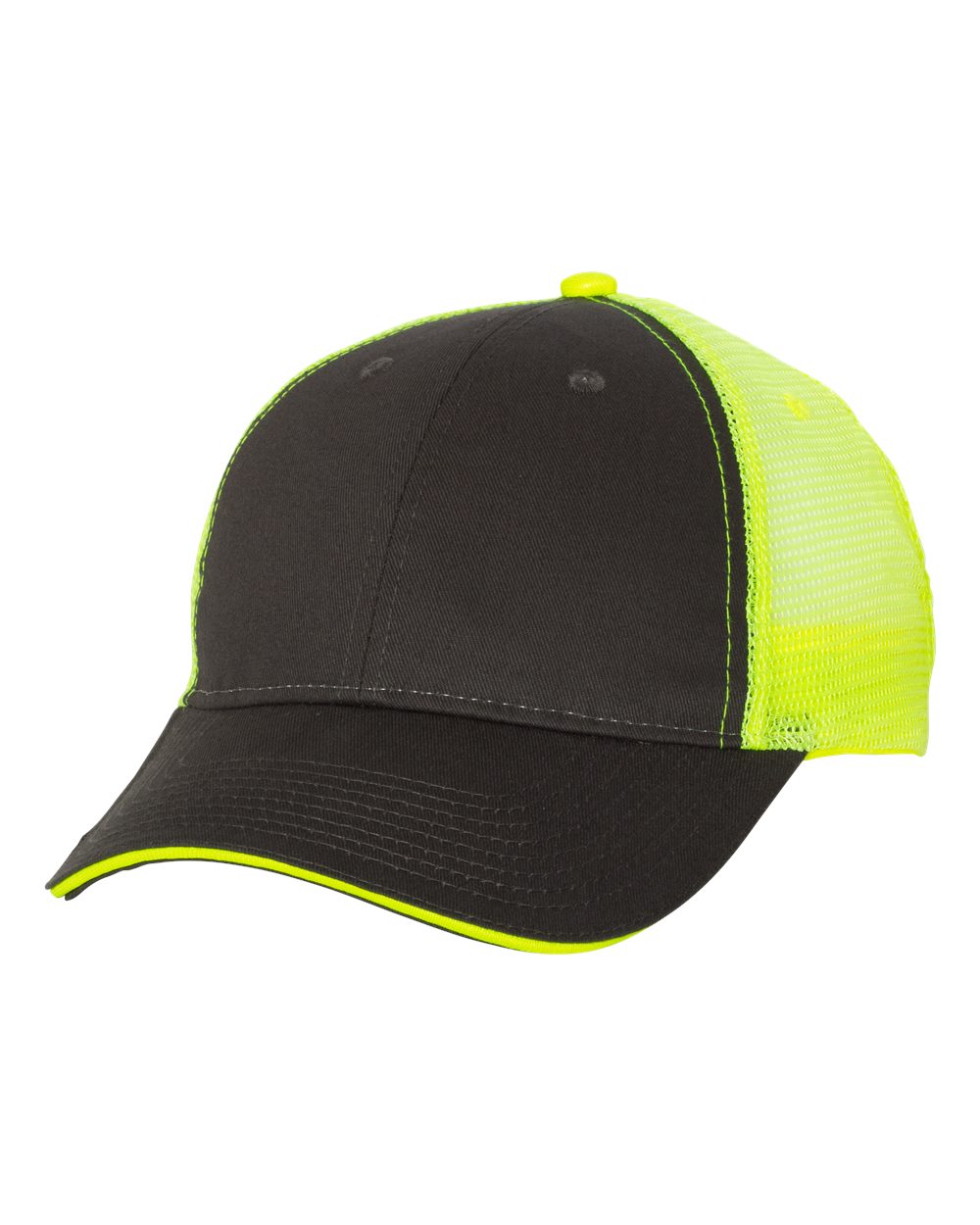 Sandwich Trucker Cap - Charcoal / Neon Yellow