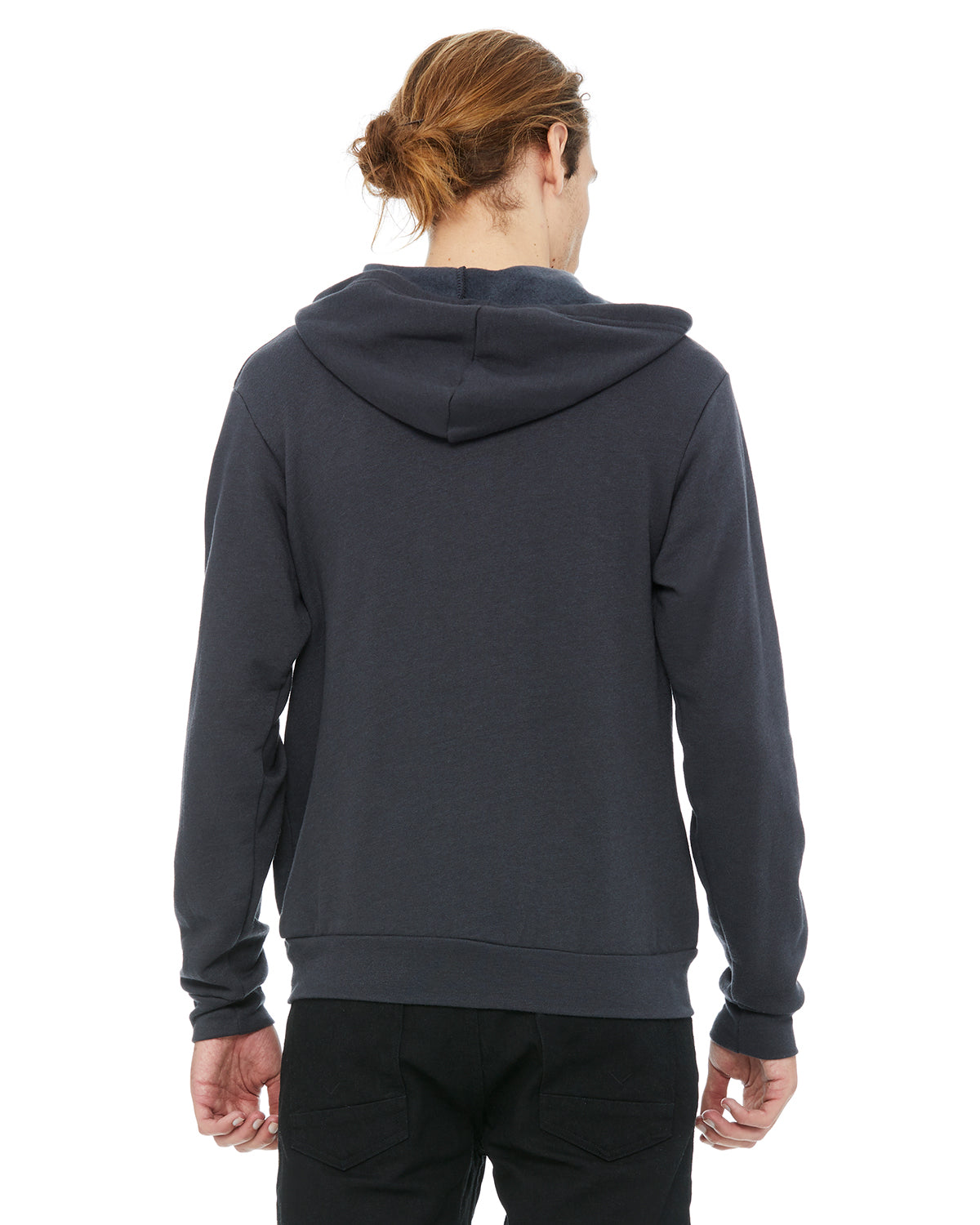 Unisex Poly-Cotton Sponge Fleece Full-Zip Hoodie - Dark Gray