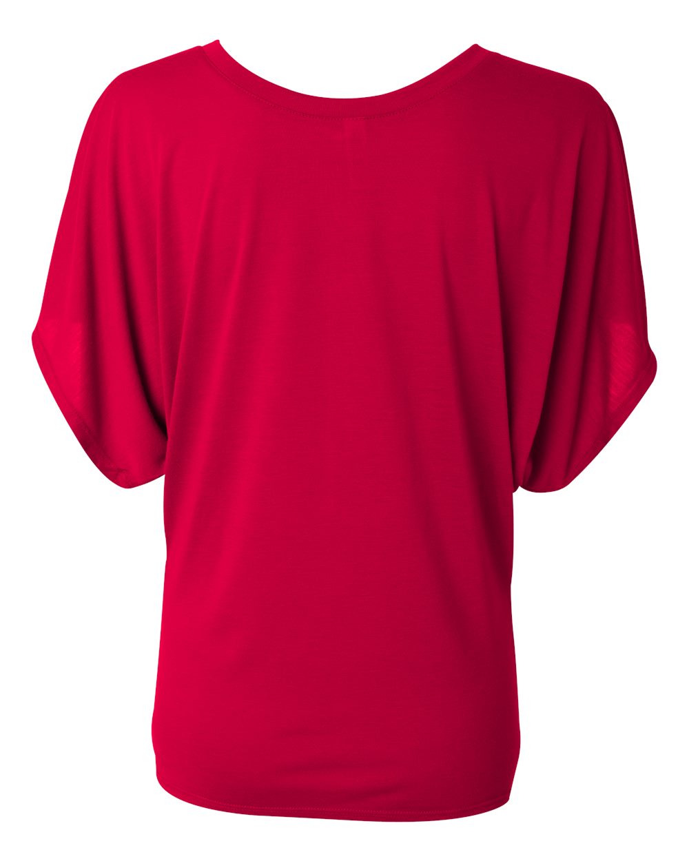 Women's Flowy Draped Sleeve Dolman T-Shirt - Red