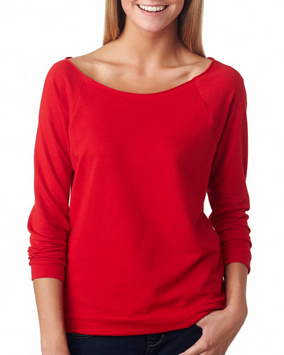 Women's French Terry 3/4-Sleeve Raglan - Red