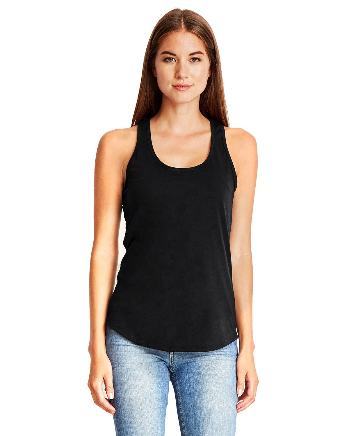 Women's Gathered Racerback Tank - Black