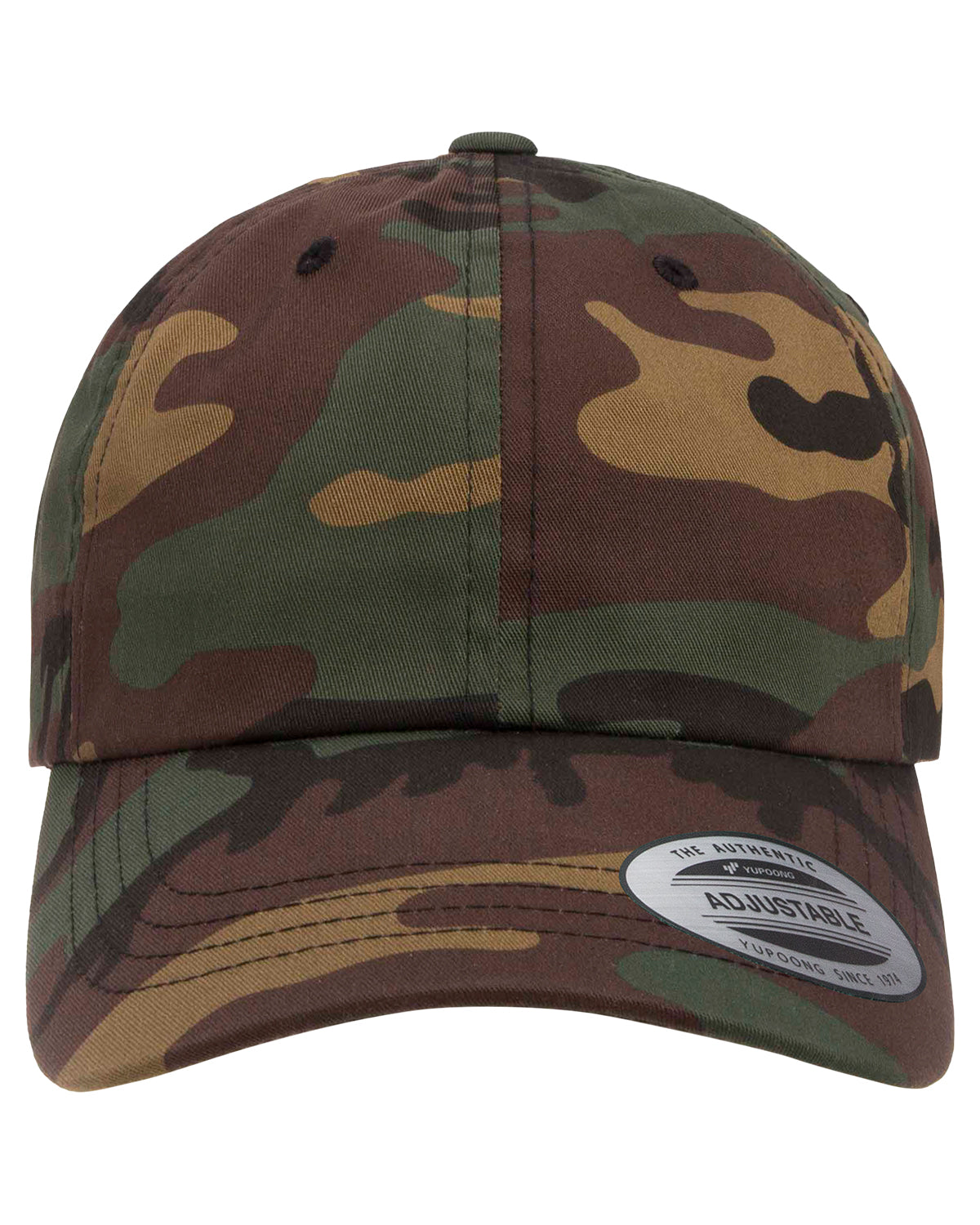 Unisex Low-Profile Cotton Twill Dad Cap - Green Camo