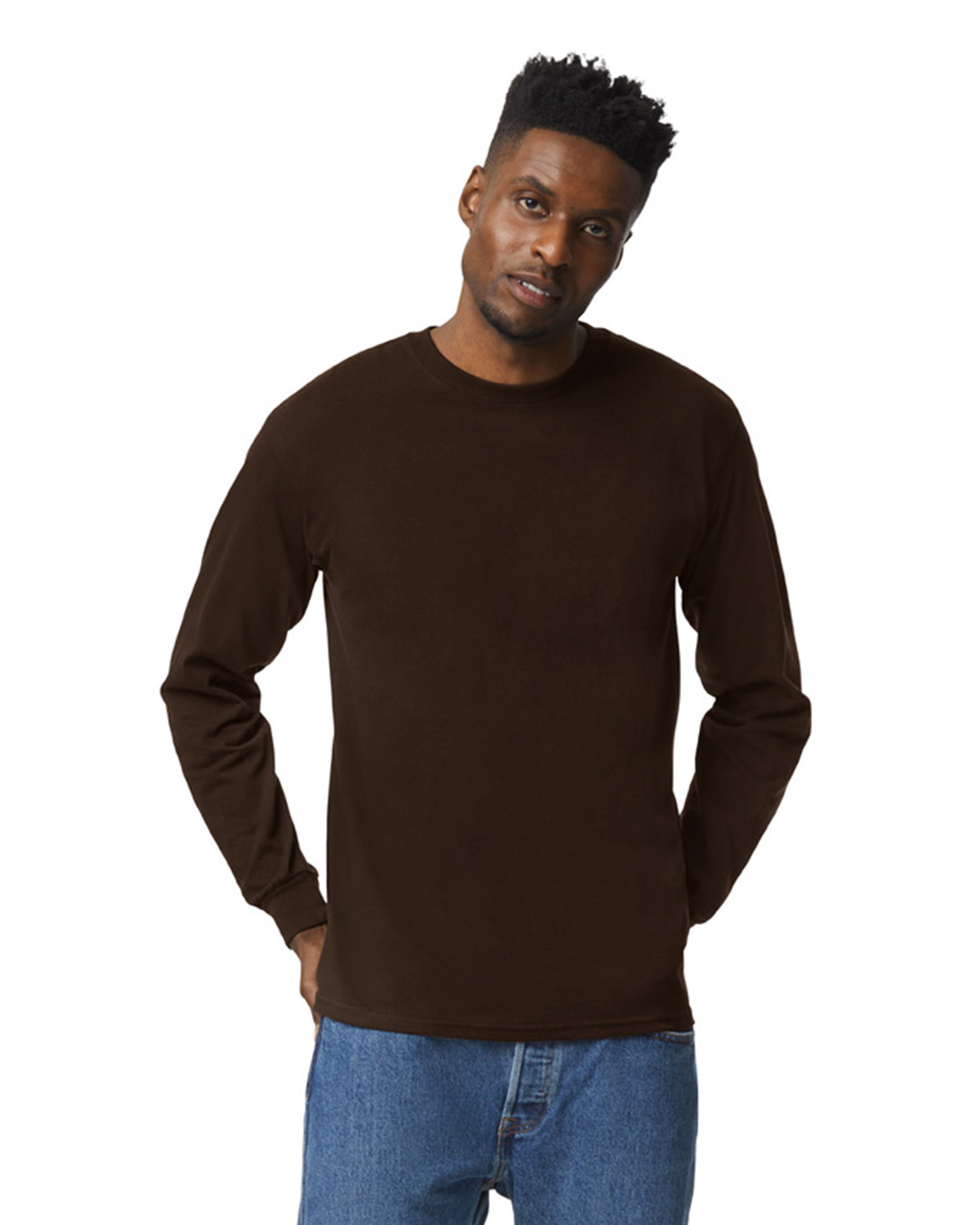 Unisex Ultra Cotton® Long-Sleeve T-Shirt - Dark Chocolate