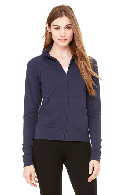Women's Cotton Spandex Cadet Jacket - Navy