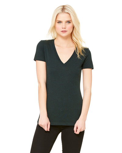Women's Triblend Short-Sleeve Deep V-Neck T-Shirt - Emerald Triblend