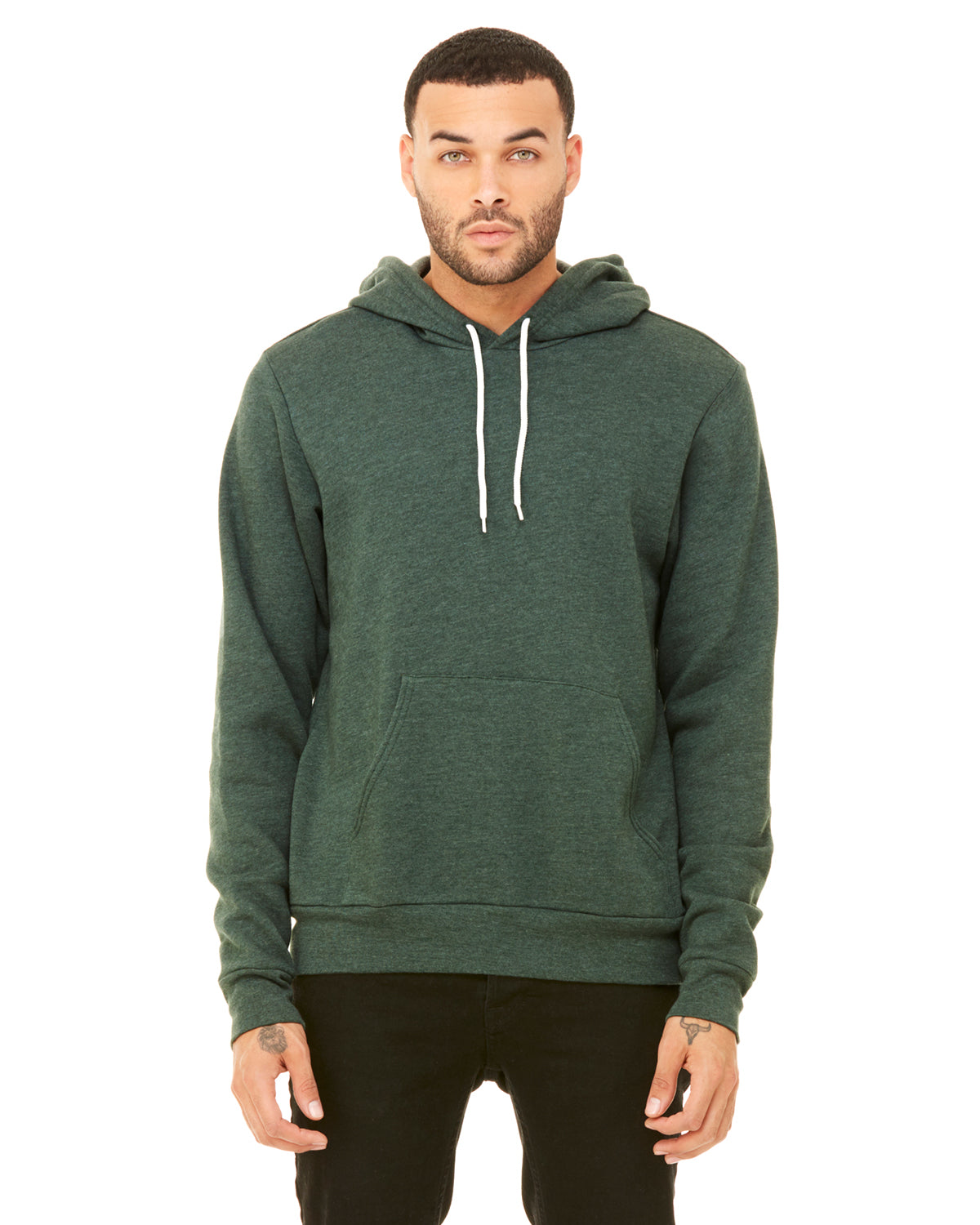 Unisex Sponge Fleece Pullover Hoodie - Heather Forest