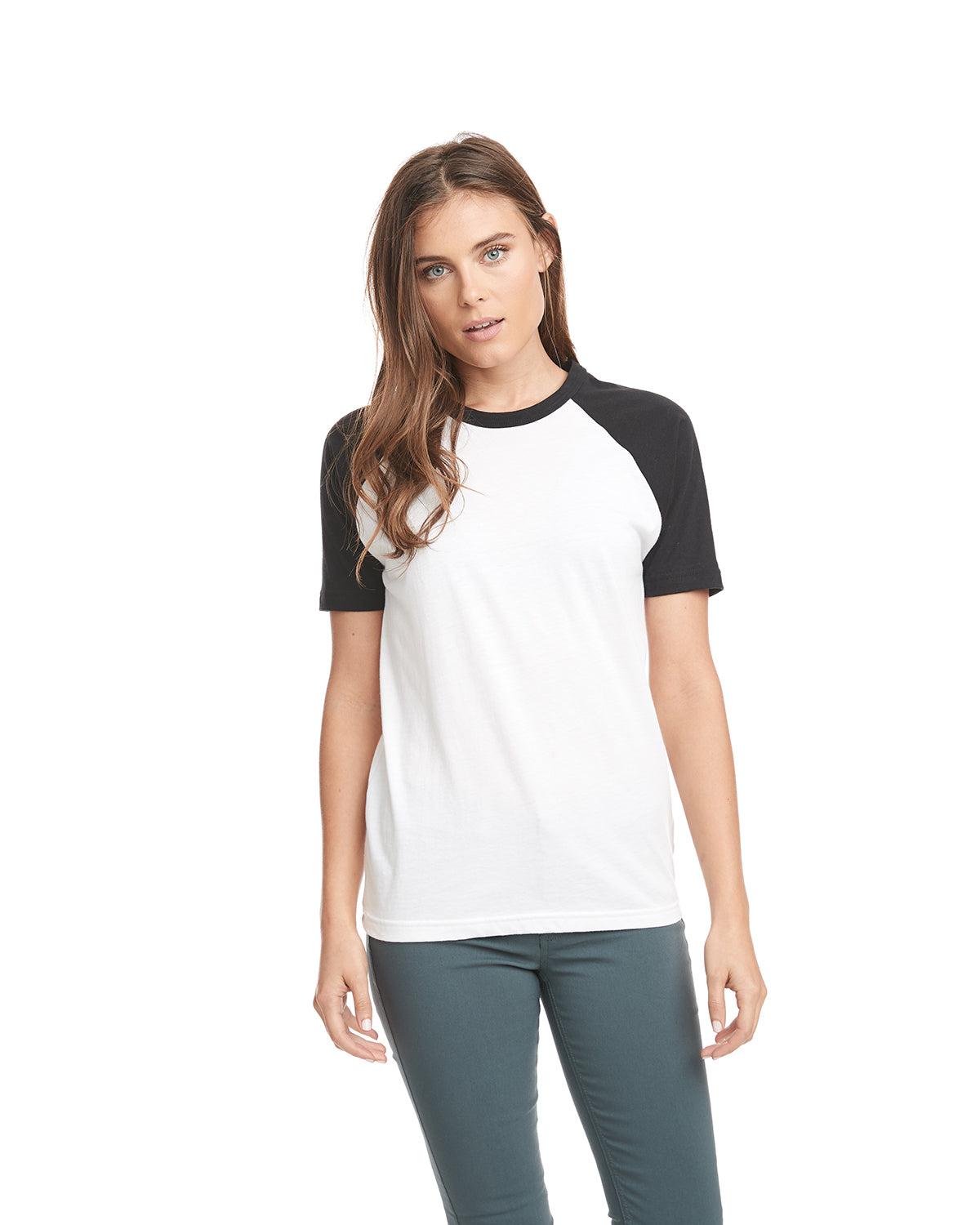 Unisex Raglan Short-Sleeve T-Shirt - Black / White