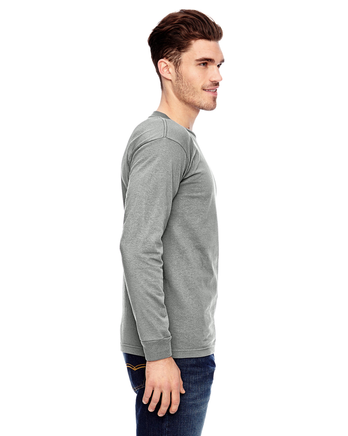 Unisex 100% Cotton Long Sleeve T-Shirt - Dark Ash