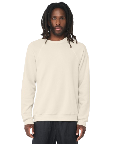 Unisex Sponge Fleece Raglan Sweatshirt - Natural