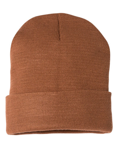 100% Acrylic Knit Cuff Beanie - Coyote Brown