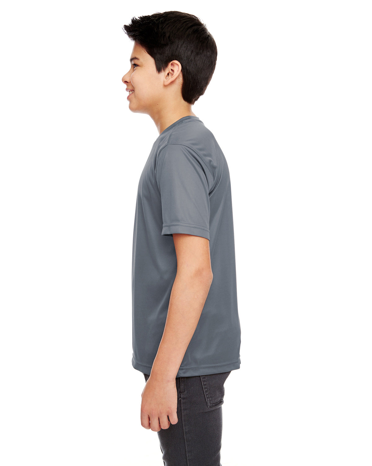 Youth Cool & Dry Sport Performance Interlock T-Shirt - Charcoal