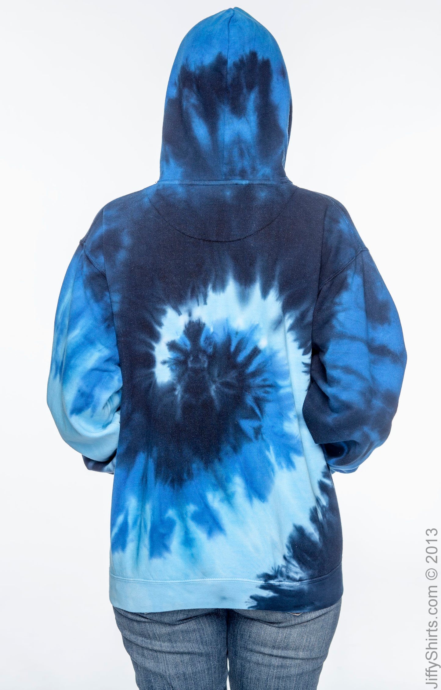 Unisex Tie-Dyed Pullover Hoodie - Blue Ocean